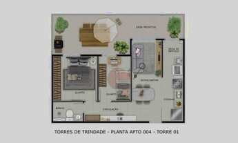 Imagem 6: Torres de Trindade - Apartamento 2 quartos com suíte e varanda Antares, Shopping Pátio