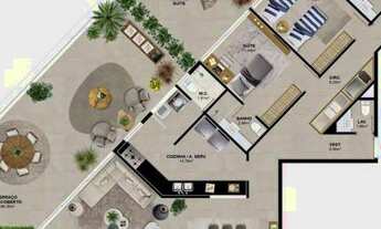 Imagem 3: Cobertura linear terraço coberto e descoberto vista para Praia do Pepê com 354 m², 3 stes