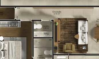 Imagem 2: Apartamento na planta com 2 suítes + lavabo à venda - Pedra Branca, palhoça/SC