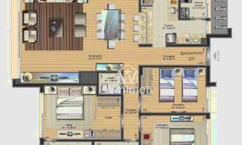 Imagem 4: Apartamento com 3 dormitórios à venda, 123 m² por R$ 948.460,00 - Chácara das Pedras - Por