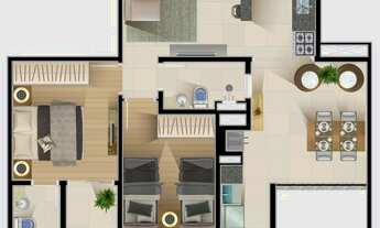 Imagem 3: Apartamento para venda com 56 metros com 2 quartos, suíte e varanda gourmet