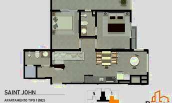 Imagem 2: Apartamento para venda com 64 metros quadrados com 2 quartos em Itacolomi - Balneário Piça