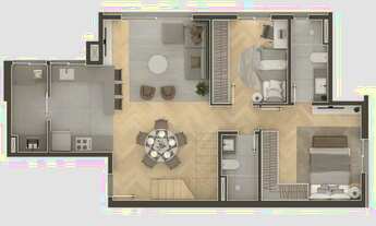 Imagem 4: Apartamento para venda tem 77 metros quadrados com 3 quartos em Água Verde - Curitiba - PR