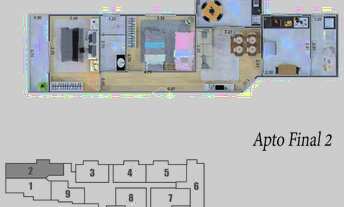 Imagem 5: Apartamento à venda, 1 quarto, 1 vaga, Parque Bitaru - São Vicente/SP