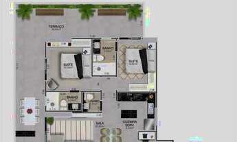 Imagem 6: Apartamento com 2 dormitórios/suíte à venda, 97 m² por R$ 577.000 - Vila Caiçara - Praia G