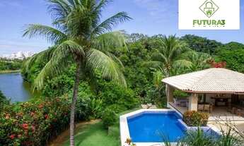 Imagem 2: Linda casa com 527m2, 6/4, nascente, ventilada, piscina, espaço gourmet, Cond. Parque cost