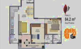 Imagem 2: Apartamento com 2 Quartos à Venda, 84 m² por R$ 398.500