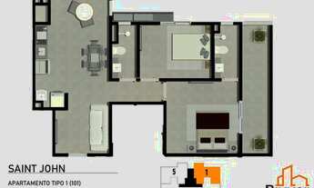 Imagem 6: Apartamento para venda com 64 metros quadrados com 2 quartos em Itacolomi - Balneário Piça