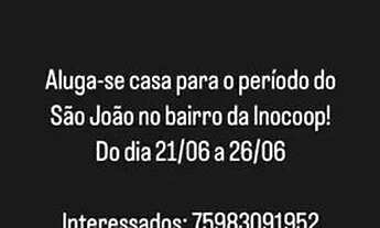 Imagem: Alugo casa para o são João CRUZ DAS ALMAS