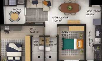 Imagem 16: Imóvel para venda com 65 metros quadrados com 2 quartos