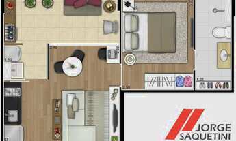 Imagem 6: Apartamento novo, 53m2, com sacada, 02 dormitórios, 01 suíte, com lazer completo, 01 vaga