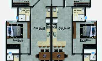 Imagem 4: Apartamento - 3 dormitórios - 1 Suíte - localizado em Camboriú / São Francisco de Assis RE
