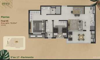 Imagem 2: APARTAMENTO EM PENHA - BERSI HOME CLUB - COM 1 SUÍTE + 1 DORMITORIO 8º ANDAR