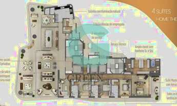 Imagem 3: Lindo e Luxuoso Apartamento Novo a Venda na Chácara do Itaim! 570m2, 4 suítes, 5 salas, 3