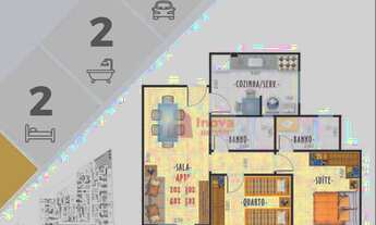 Imagem 5: Excelente Apartamento com 2 qtos/elevador/1 vaga, à venda, 72 m² por R$ 275.000 - Santa He