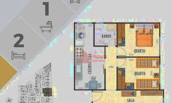 Imagem 4: Excelente Apartamento com 2 qtos/elevador/1 vaga, à venda, 72 m² por R$ 275.000 - Santa He