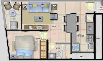 Imagem 3: Apartamento Quarto Sala Pé na Areia