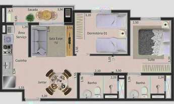 Imagem 7: Apartamento para venda tem 56 metros quadrados com 2 quartos em Santa Marta - Uberaba - MG