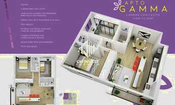 Imagem 6: Apartamento de 2 dormitórios com 1 Suíte na planta no Bairro Kobrasol em São José