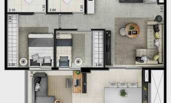 Imagem 2: Apto 55m2 - 2 dormitorios - 1 vaga - Jardim Paulista