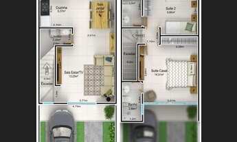 Imagem 4: CASA DÚPLEX ESTILO SOBRADO COM 2 QUARTOS SENDO 2 SUÍTE em construção - bairro bem Viver