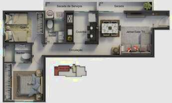 Imagem 4: Apartamento à venda, 2 quartos, 1 suíte, SANTA MONICA - UBERLANDIA/MG