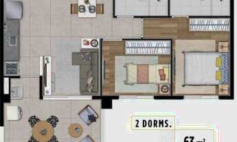 Imagem 1: Apto Novo 63m² 2 Dormitórios c/ Suíte e Vaga