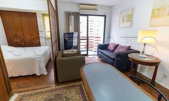 Imagem 6: Flat em Moema com 1x dormitório 35m², serviços inclusos. Rua tranquila e plana próximo do