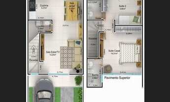 Imagem 3: CASA DÚPLEX ESTILO SOBRADO COM 2 QUARTOS SENDO 2 SUÍTE em construção - bairro bem Viver