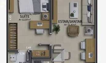 Imagem: Loft novo com 47m2 em Batista Campos