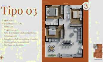 Imagem 4: Apartamento com 2 dormitórios sendo 1 suíte a menos de 200m da praia de Gravatá Navegantes