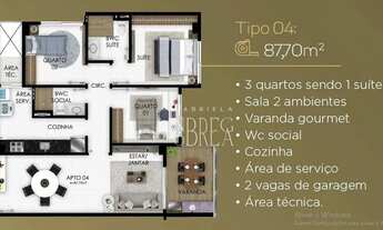 Imagem 3: Apartamento Novo Pronto para morar, com 3 dormitórios à venda, 87 m² por R$ 979.000 - Mana