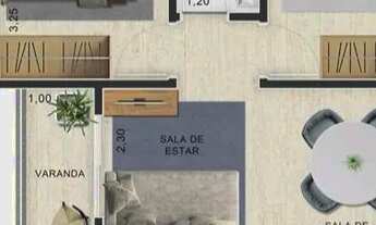 Imagem 3: Apartamento para venda tem 47 metros quadrados com 2 quartos