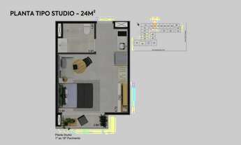 Imagem 4: Studio para venda possui 24 metros quadrados com 1 quarto em Vila Cordeiro - São Paulo - S