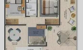 Imagem 4: Apartamento para venda tem 47 metros quadrados com 2 quartos