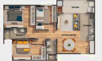 Imagem 2: Smart Connection 3 quartos (45 mil abaixo da tabela Porto 5) - c/ suíte, 2 vagas, sacada
