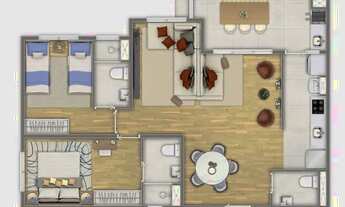 Imagem 6: EXCELENTE APARTAMENTO COM VARANDA GOURMET CONDOMÍNIO MONET GRANJA VIANA- 2 SUITES - COM LA