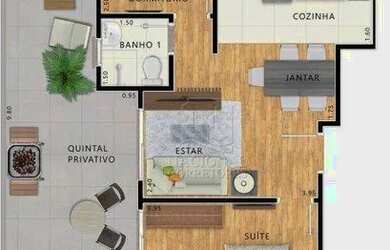 Imagem 5: Cobertura com 2 dormitórios à venda, 102 m² por R$ 480.000,00 - Vila Curuçá - Santo André