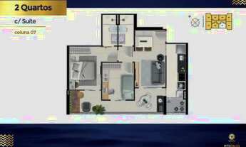 Imagem 7: Apartamentos de 02 e 03 Quartos com suíte, no Edifício Ilha de Mykonos