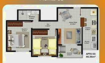 Imagem 6: WJ - Apartamento 2 quartos Solar dos Bem-te-vis 264.900,00