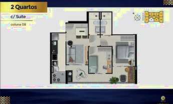 Imagem 6: Apartamentos de 02 e 03 Quartos com suíte, no Edifício Ilha de Mykonos