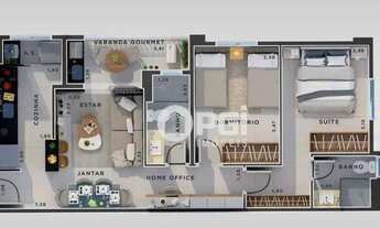 Imagem 2: Apartamento com 2 dormitórios para alugar, 60 m² por R$ 2.800,00/mês - Ribeirânia - Ribeir