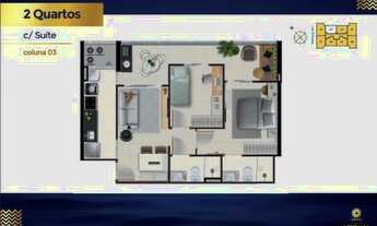 Imagem 4: Apartamentos de 02 e 03 Quartos com suíte, no Edifício Ilha de Mykonos