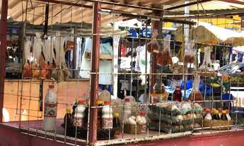 Imagem 2: Ponto com barraca de frutas e verduras. Rótula da feirinha