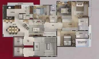 Imagem 5: Cobertura luxo 04 quartos e 04 vagas a venda no bairro Santo Antonio em Belo Horizonte