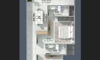 Imagem 6: Apartamento para venda tem 80 metros quadrados com 2 quartos