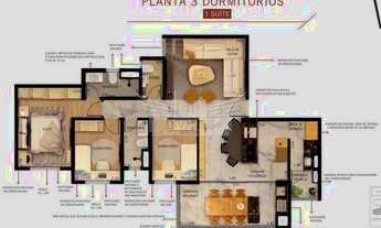 Imagem 2: Apartamento 3 Dormitórios à Venda, 94m² - Vila Valparaíso - Santo André/SP