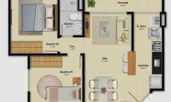 Imagem 4: LIA-Apartamento 50M² com 2 quartos,suíte e varanda em Jardim Tropical - Serra - ES