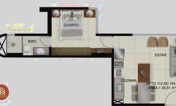 Imagem 4: Apartamento para venda com 35 m² no Parque do Cais situado no bairro de São José - Recife