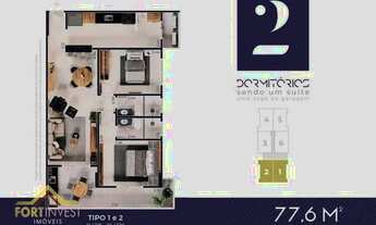 Imagem 5: Apartamento com 2 dormitórios à venda, 77 m² por R$ 621.000,00 - Canto do Forte - Praia Gr